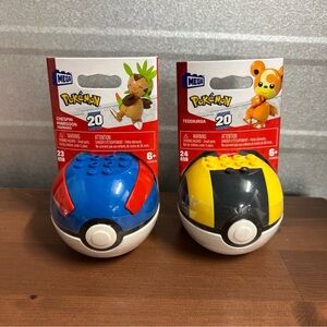 MEGA CONSTRUX POKEMON SERIES 20 TEDDIURSA &  CHESPIN POKEBALL